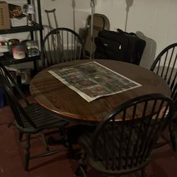 Table and four chairs