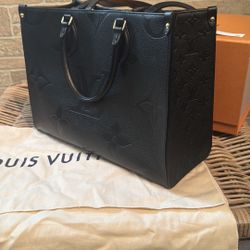 Louis Vuitton MM Black Leather Tote