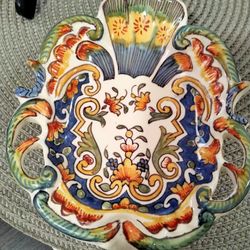 Vintage Small Plate France Multicolor