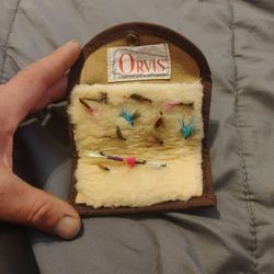 Vintage 1960 Orvis Fly Fishing Pouch And 12 Luers