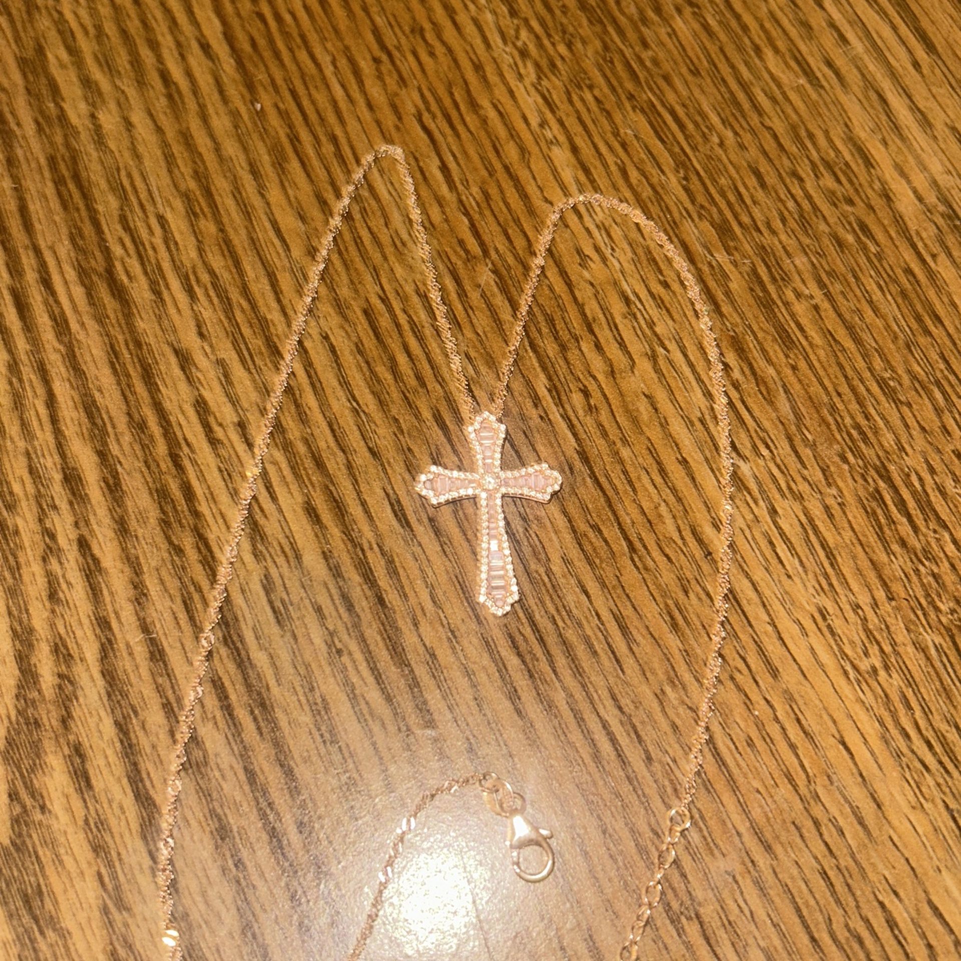 Rose Gold Necklace With Mosinite Pendent