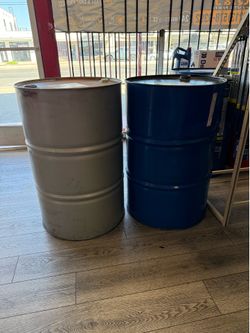 Empty oil barrels