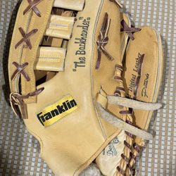 Franklin 4989 The Backhander 14” deer tanned cowhide leather deep pocket right hand throw softball glove mitt 