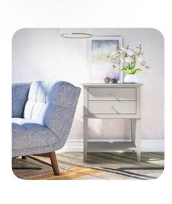 ACCENT TABLE - Dmitry 2 Drawer End Table with Storage