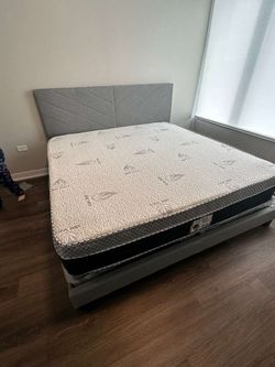 KING bed frame x Matress x box spring fast delivery 🚚