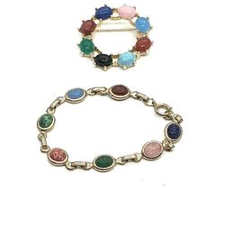Vintage Scarab, Egyptian Revival Bracelet And Brooch 1817