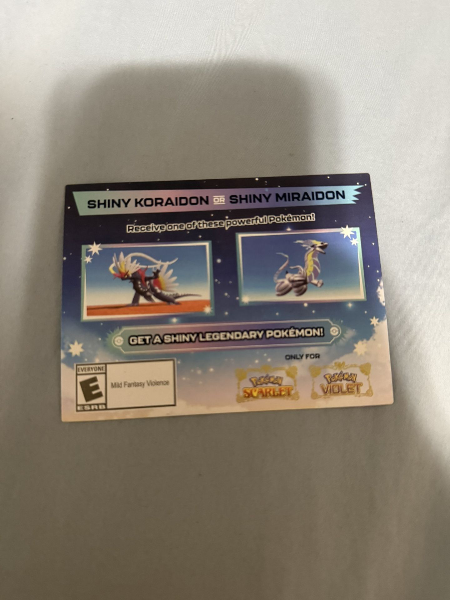 Shiny Koraidon Or Shiny Miraidon Code