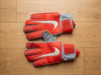 Nike Goalkeeper Gloves Red and Grey