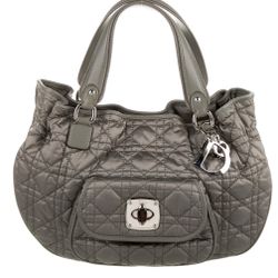 Dior Cannage Satchel Gray Bag 