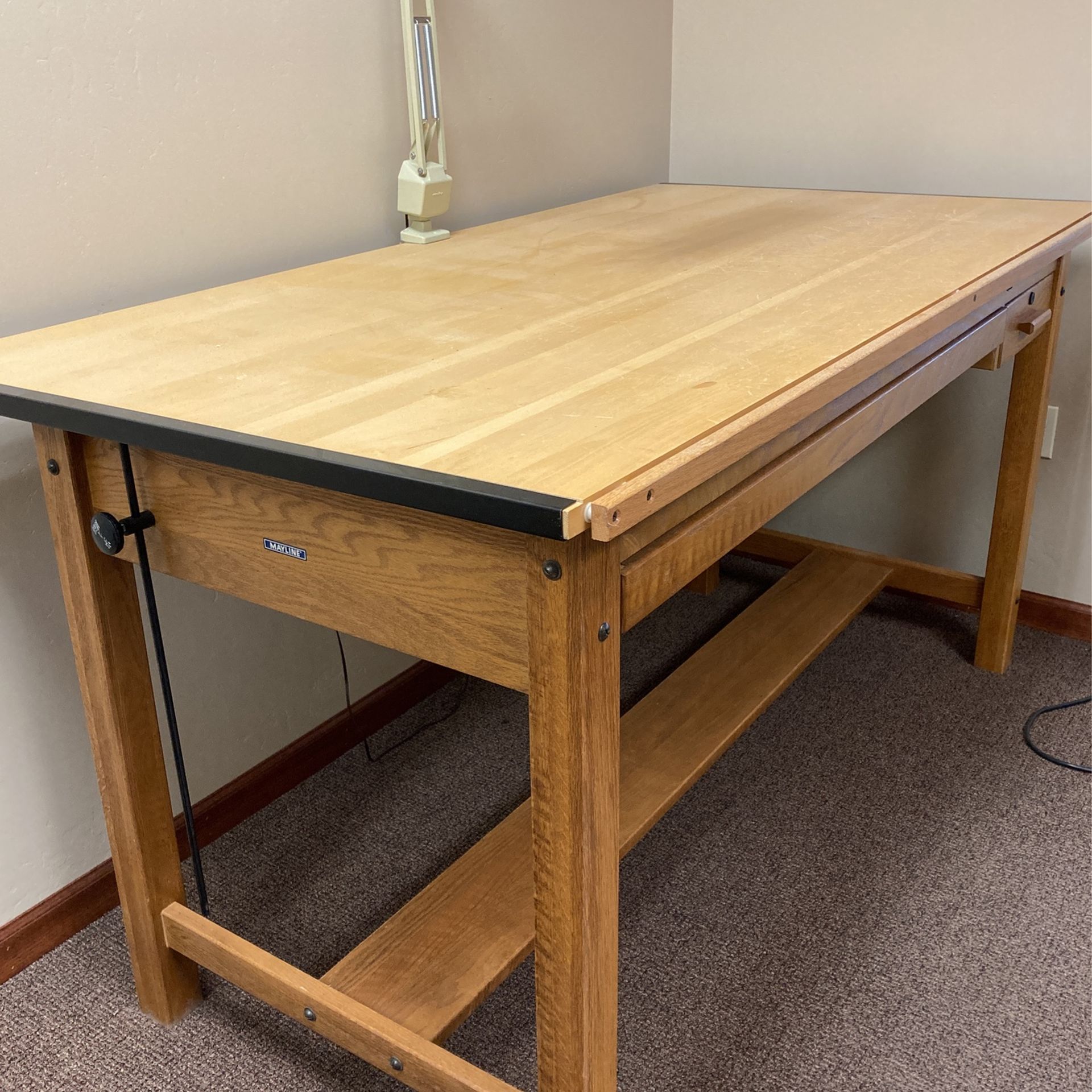 Mayline 7706B Oak Wood Drafting Table Color, Naturalist