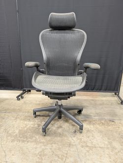 Black Mesh Ergonomic Herman Miller Office Chair with Adjustable Arms
