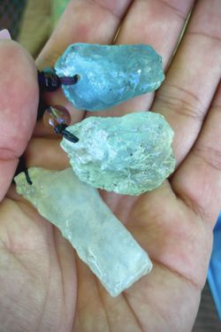 Natural Aquamarine Raw Stone Necklace 