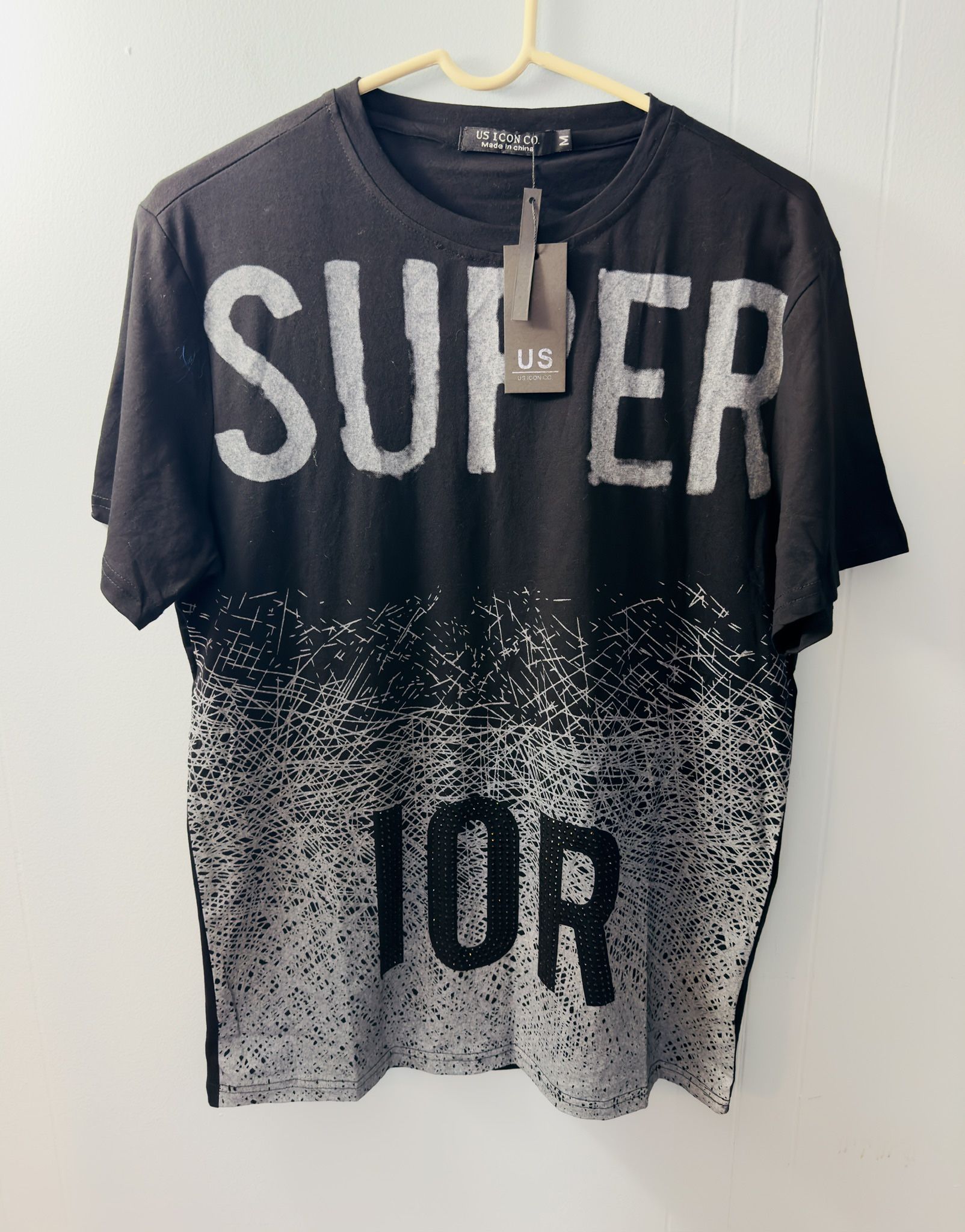 Mens US ICON CO. Black T Shirt, Size Medium. 