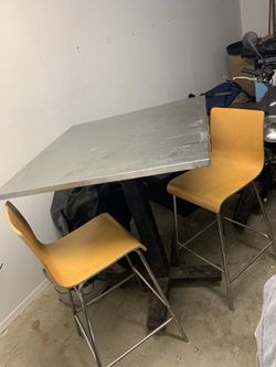 Industrial table and chairs