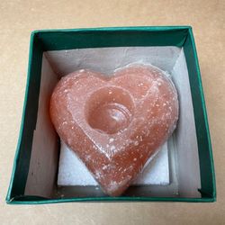New Heart Shaped Himalayan  Salt Candle Holder Great For Mother’s Day Gift 