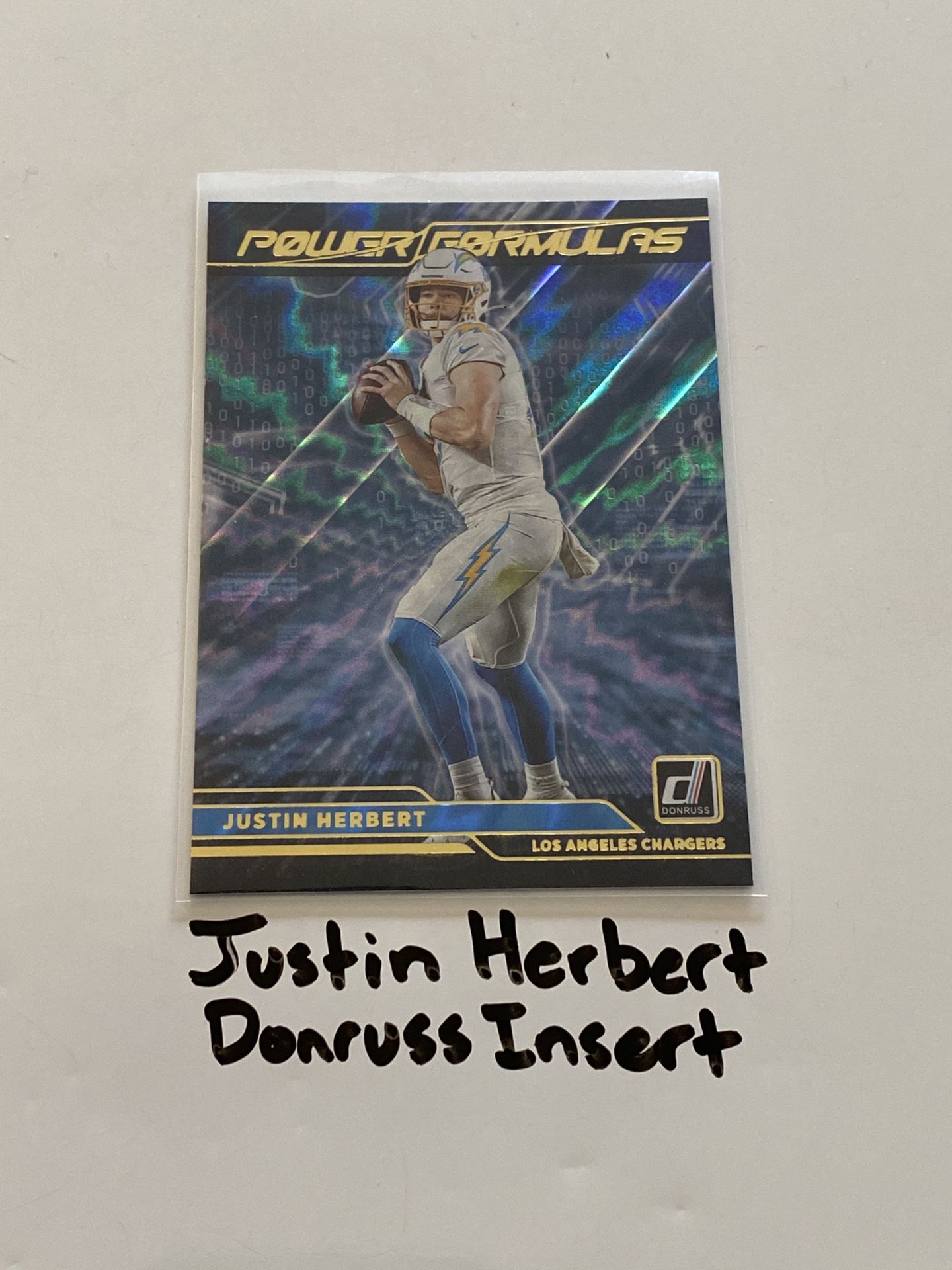 Justin Herbert Los Angeles Chargers QB Short Print Insert Card. 