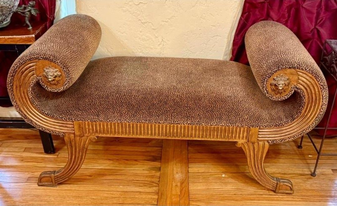 Leopard Pattern Bedroom Bench