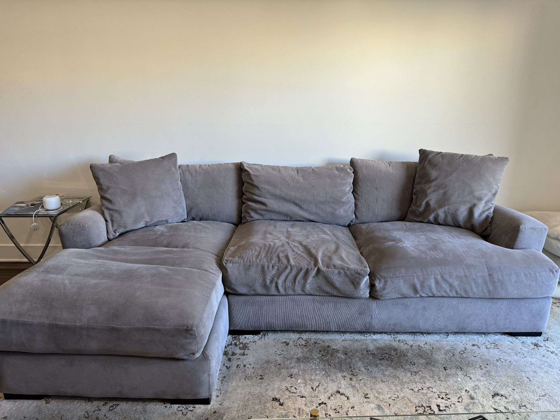 Grey Rhyder 2-Pc. Fabric Sectional Sofa with Chaise
