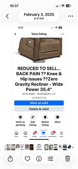 Zero Gravity Recliner