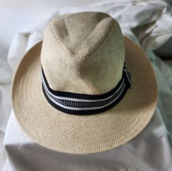 Straw Fedora Hat with Band