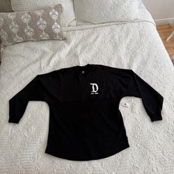 NWT Disneyland Resort Black Spirit Jersey White Puff Print Logo - Small S