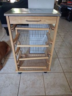 Kitchen utility cart storage rack