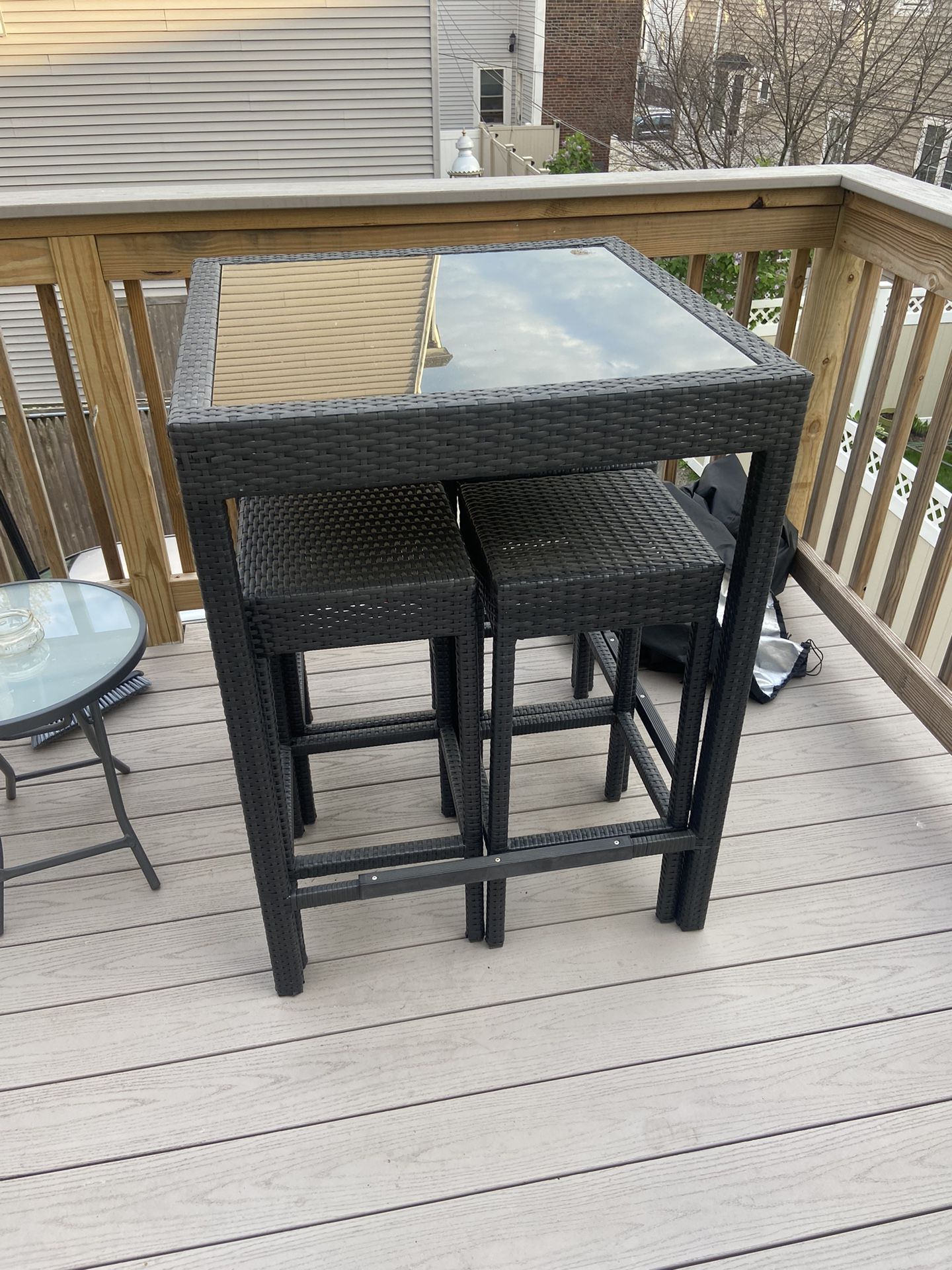 Outdoor Patio Table And Stool Set