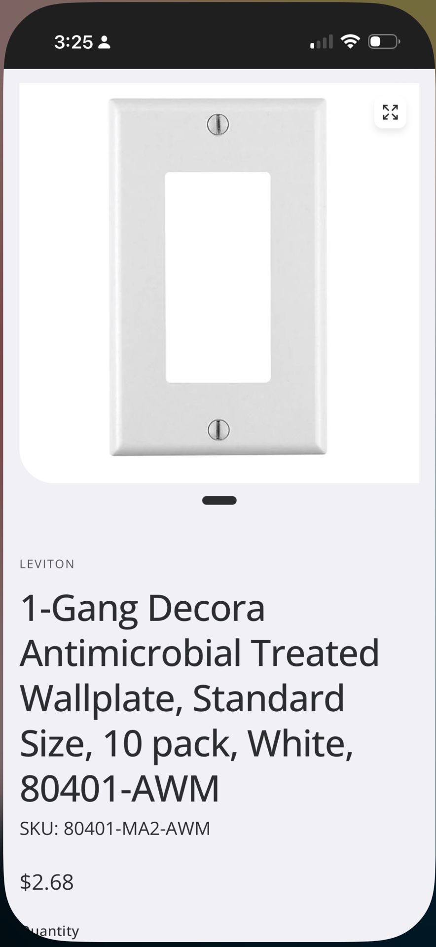 Leviton Switch Faceplate 