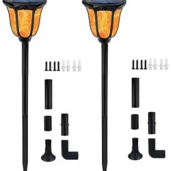 Solar Lights Outdoor Flickering Flames Solar Torches Landscape Solar Torch Light Lighting Dusk to Dawn Auto On/Off Outdoor Solar Pathway Lights for Pa