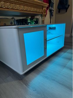 Tv stand with light and power station