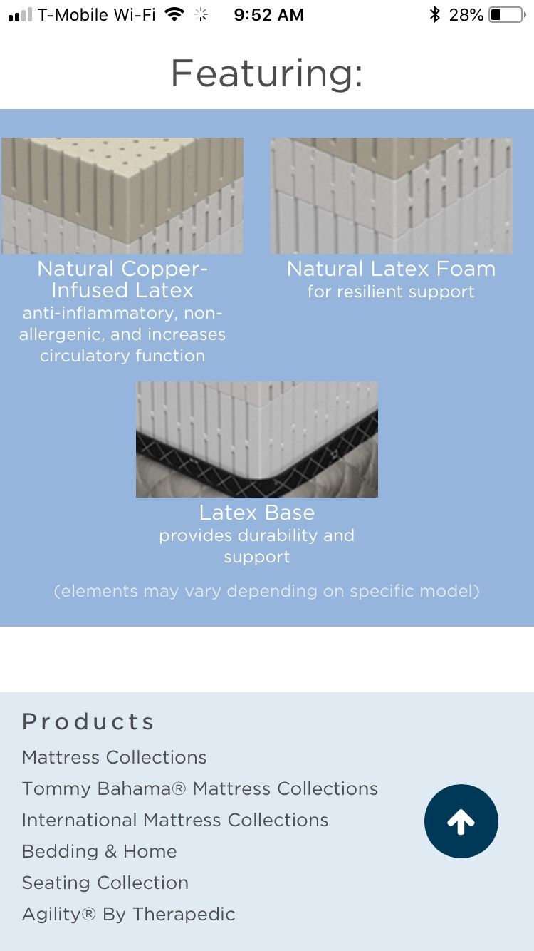 Pure touch Luxury latex king mattress