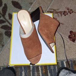 Slip On Heels. Brown. Sz 10 New $10