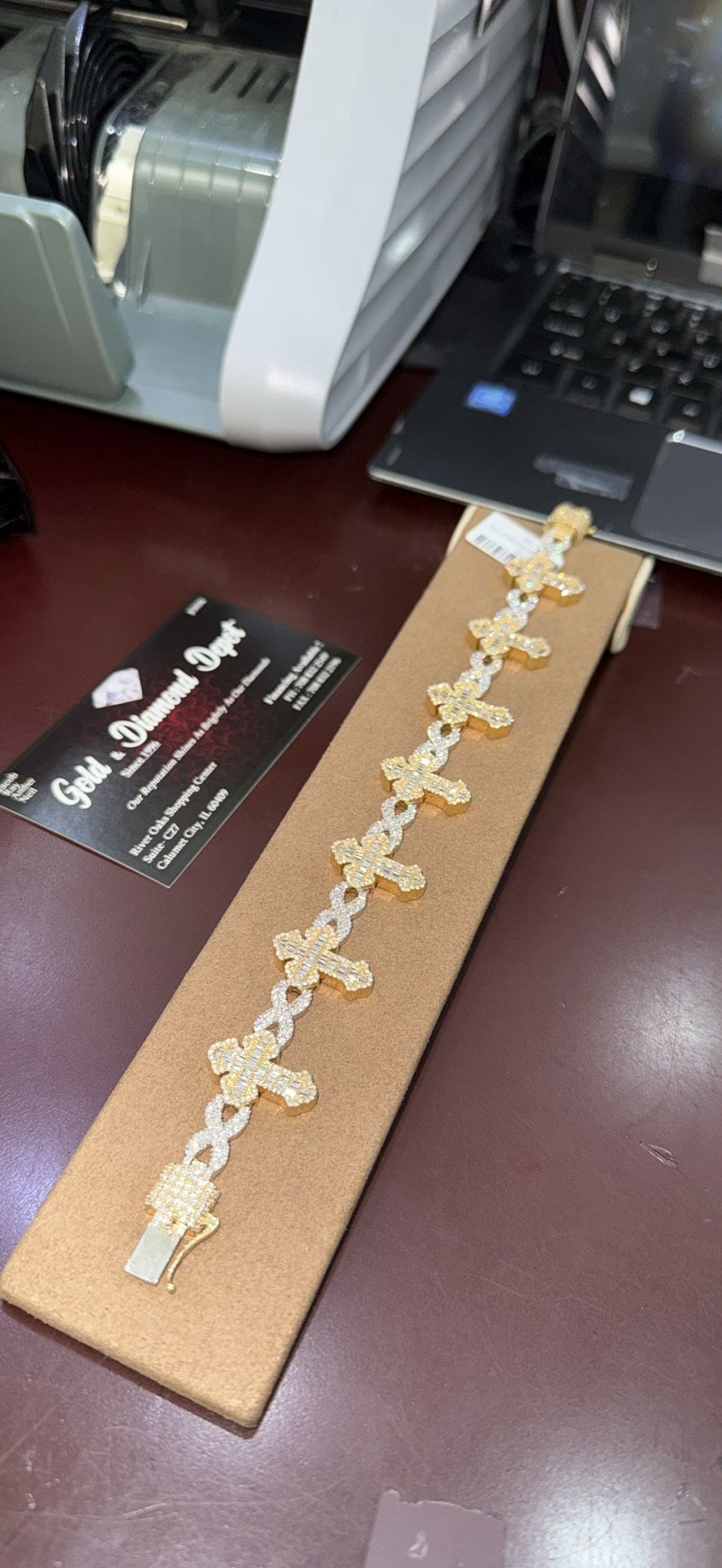 Diamond Bracelet Solid Gold 10kt