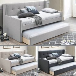 Twin Twin Grey Daybed With Orthopedic Mattress!