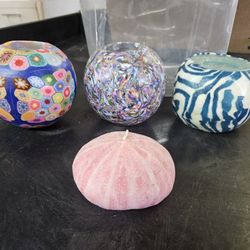 4x Decorative Beautiful Multicolored Floral Pattern Candles