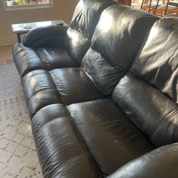 Must Go By Saturday!!!! Comfy Dark Brown Leather Reclining Couch!