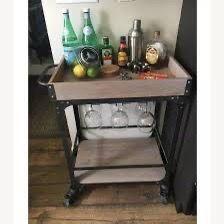 Industrial Bar Cart with Removable Tray