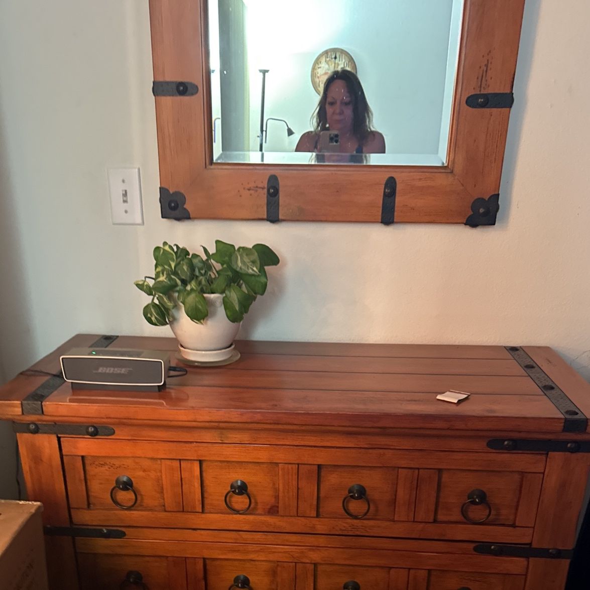 3 Drawer Console Chest With Matching Accent Mirror