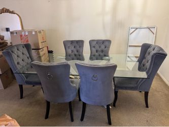 Glass Dining Table Set w/6 chairs