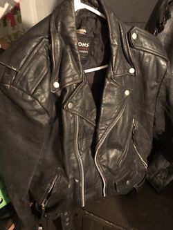 Leather motorcycle jacket