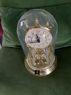 Anniversary Torsion Pendulum Clock with Glass Dome