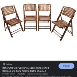 Boho Chic Mid-Century Modern 4 Chairs 