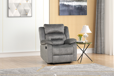 GRAY Fabric Manual Reclining Chair