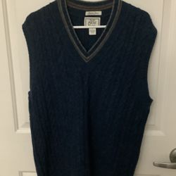 Jos A Bank Blue Italian Wool & Acrylic Sweater Vest Size Large