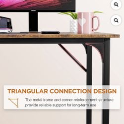 Computer Desk, 32 inch Office Desk with Metal Frame,Modern Simple Style for Home