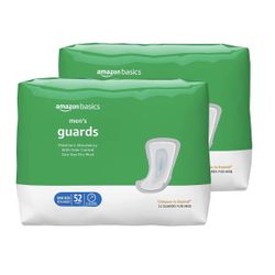 Amazon Basics Men's Incontinence Guards, Maximum Absorbency, 104 Count, (2 Packs of 52)