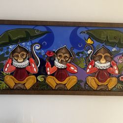 3 Wise Monkeys Hand Painted With Fran 