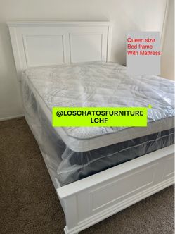 Queen size bed frame and mattress