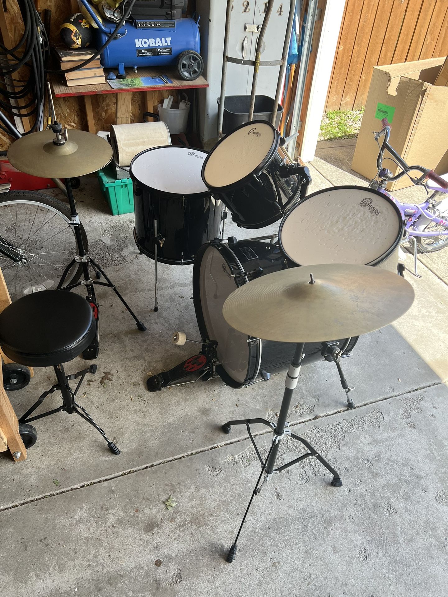 Drum Set With Book And Sticks