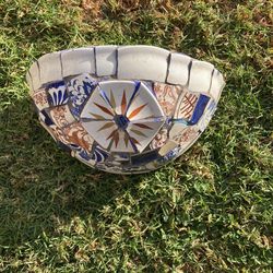 Vintage Large Mosaic Tile Clay Wall Planter 